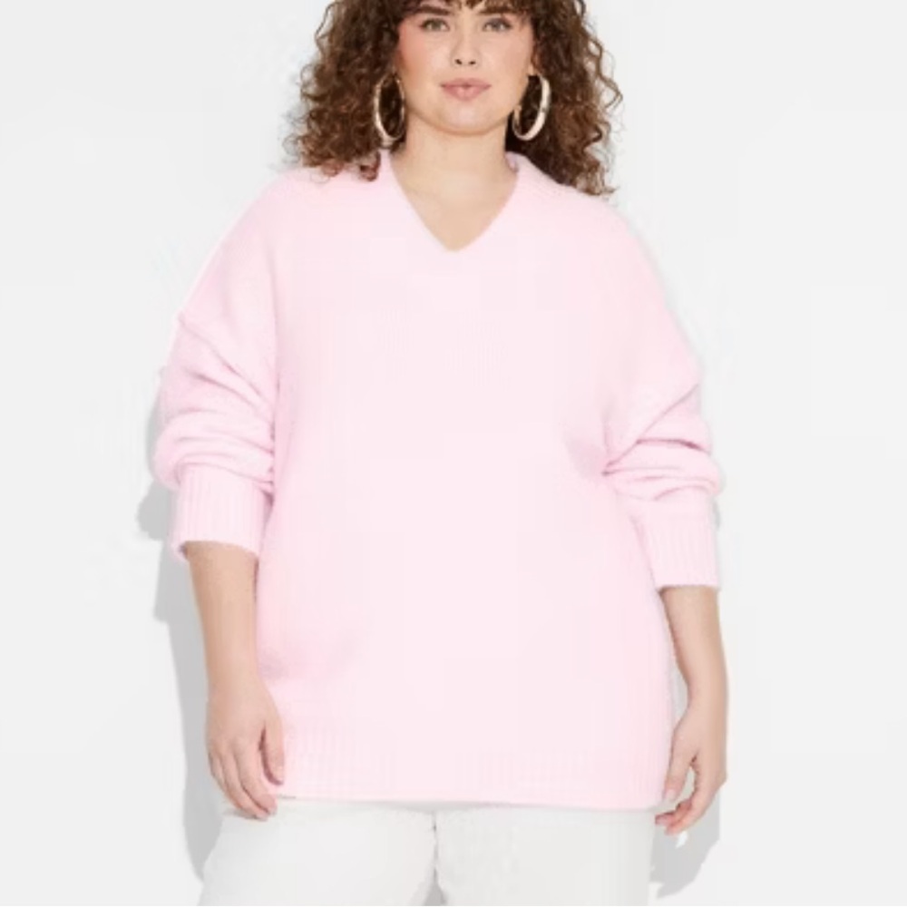 Wild Fable‎ Women's Oversized V-Neck Pullover Holiday Sweater​​